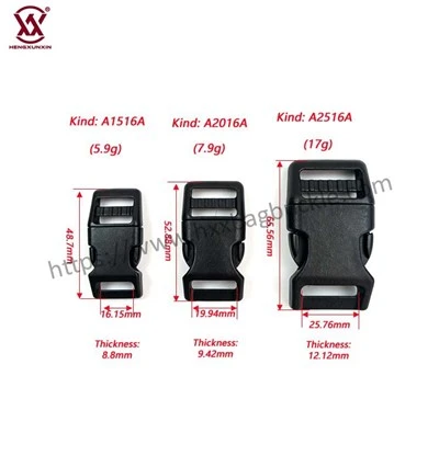 Durable Black Plastic Side Release Buckle